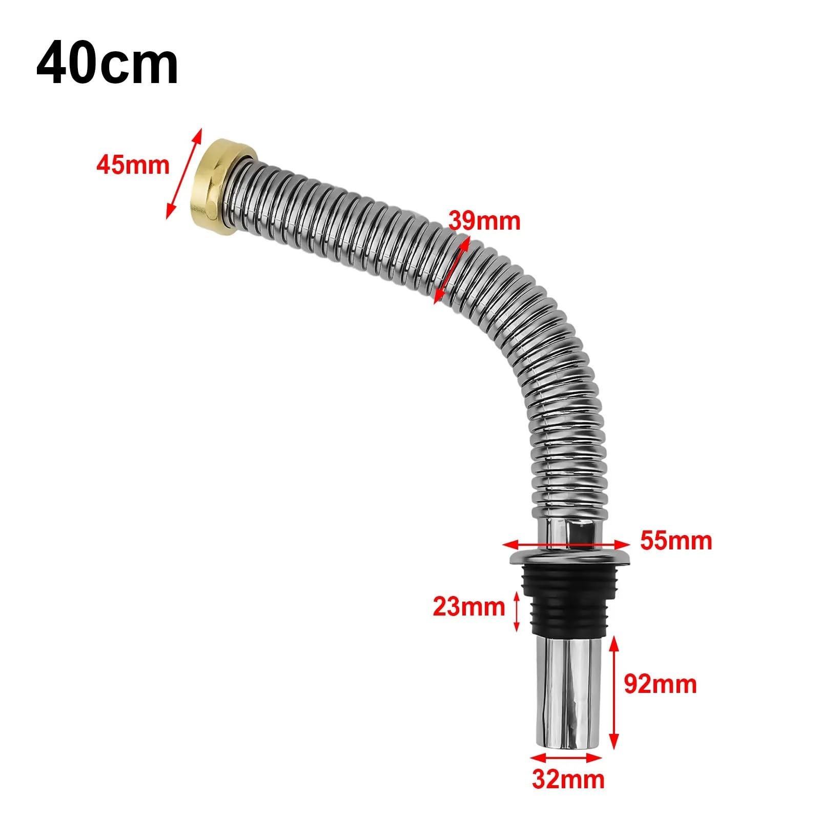 Sifone per lavandino 40 cm 60 cm cucina in acciaio inox lavello del bagno sifone scarico dei rifiuti tubo flessibile tubo di drenaggio retrattile for la casa(60cm)