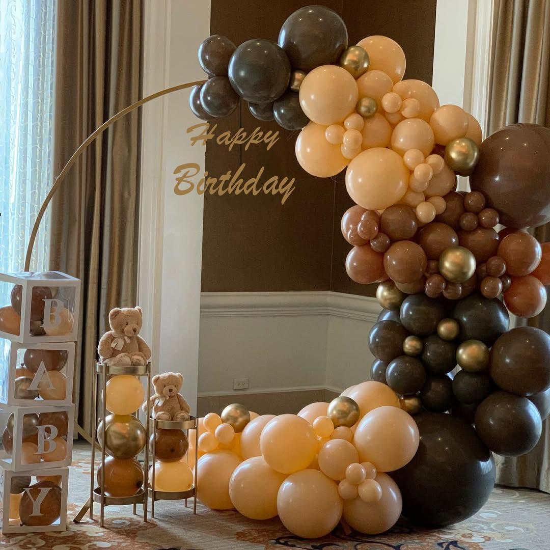 Braune und goldene Luftballons, 30,5 cm, Retro, Braun, Metallic, Goldballon, Kakao, Kaffee, Bräune, Nude, Luftballons für neutrale Bären, Babyparty, Geburtstag, Erntedankfest, Party-Dekorationen