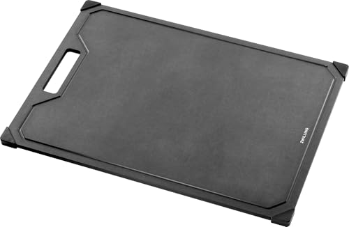 ZWILLING Tagliere 42 x 30 cm in fibra di legno, fibra di legno, con scanalatura per succo, antiscivolo, lavabile in lavastoviglie, colore: nero
