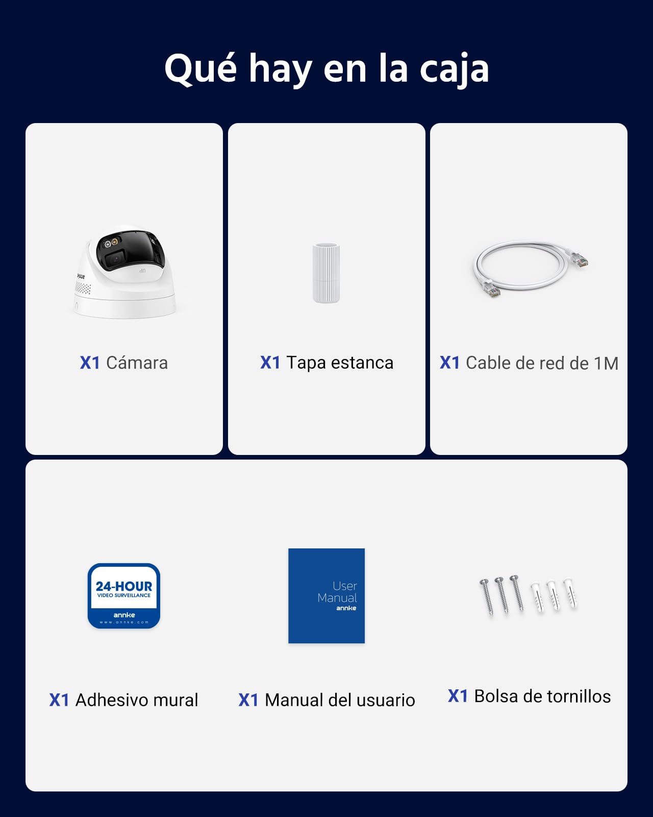ANNKE FCD600 cámara de vigilancia exterior de 6MP con doble lente con un ángulo de visión de 180°, cámara IP para exterior, detección de personas/vehículos, visión nocturna en color, audio