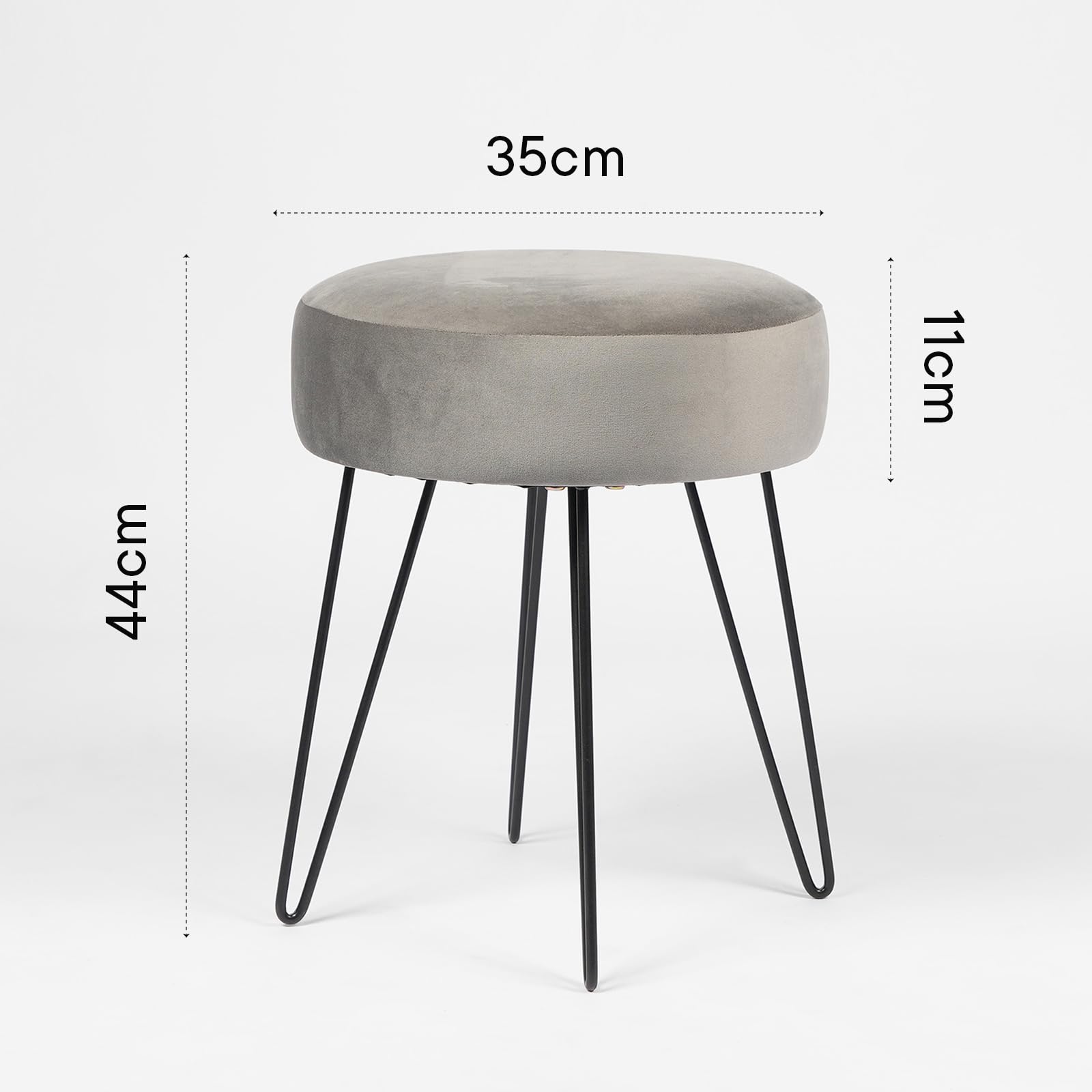 Ohs Dressing Table Stool Round Matt Velvet Vanity Makeup Chair