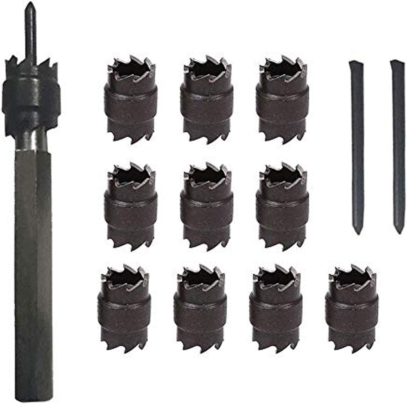 13pc Spot Weld Cutter Set 3/8" Double Sided Rotary Spot Weld Cutter Remover Drill Bits Cut Welds Kit with Replacement Blade - - 
