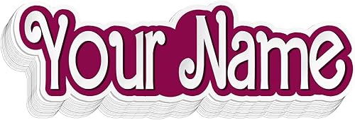 Calcomanía con nombre personalizado, estilo muñeca rosa, con nombre personalizado, para ventana de automóvil, divertidas calcomanías mecánicas