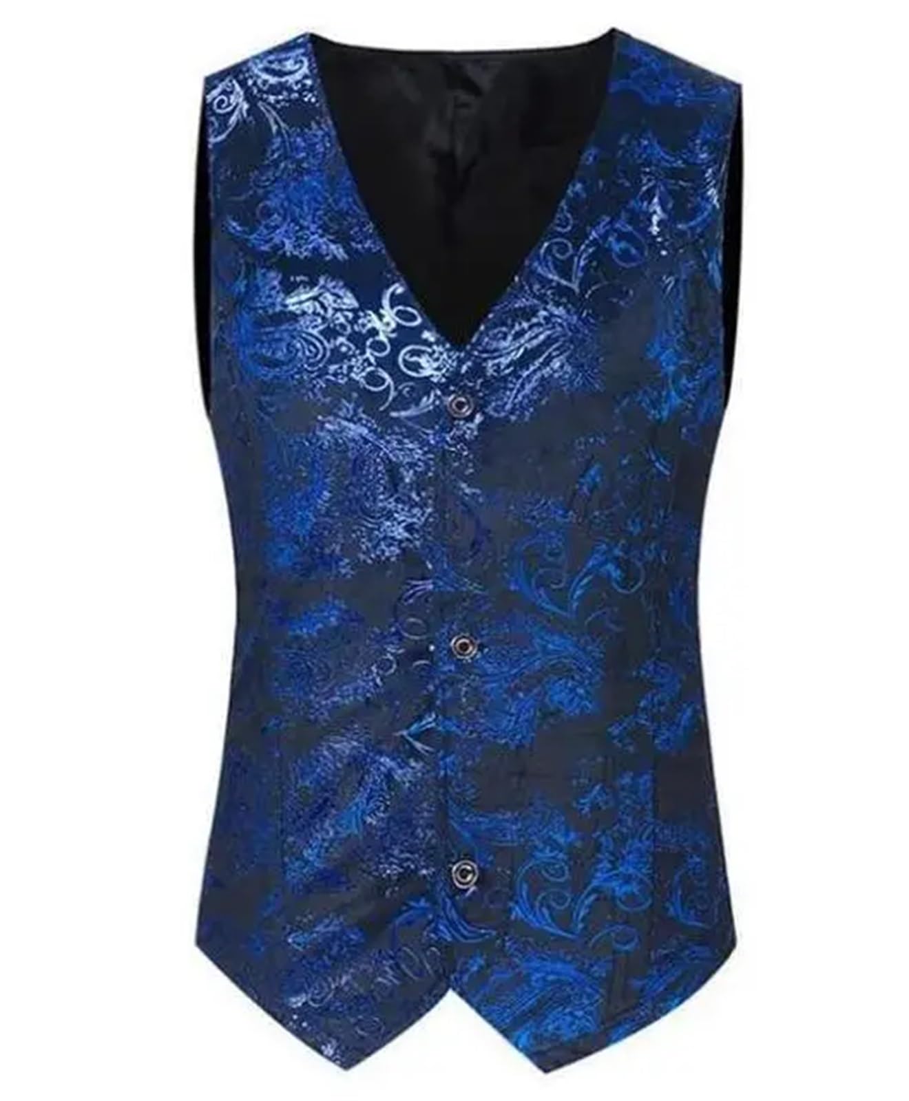 Panciotto Uomo Estivo Gilet da Uomo, Gilet retrò Stampato, Gilet Slim Fit(Blue,M)