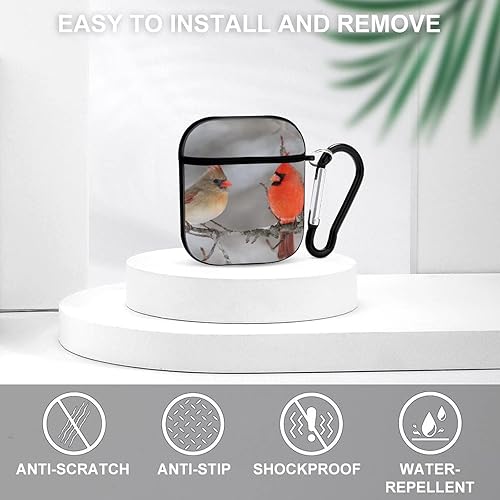 Miniatura 3 de Northern Cardinal - Funda protectora compatible con Airpods 1 y 2 Bluetooth, caja de almacenamiento divertida con llavero