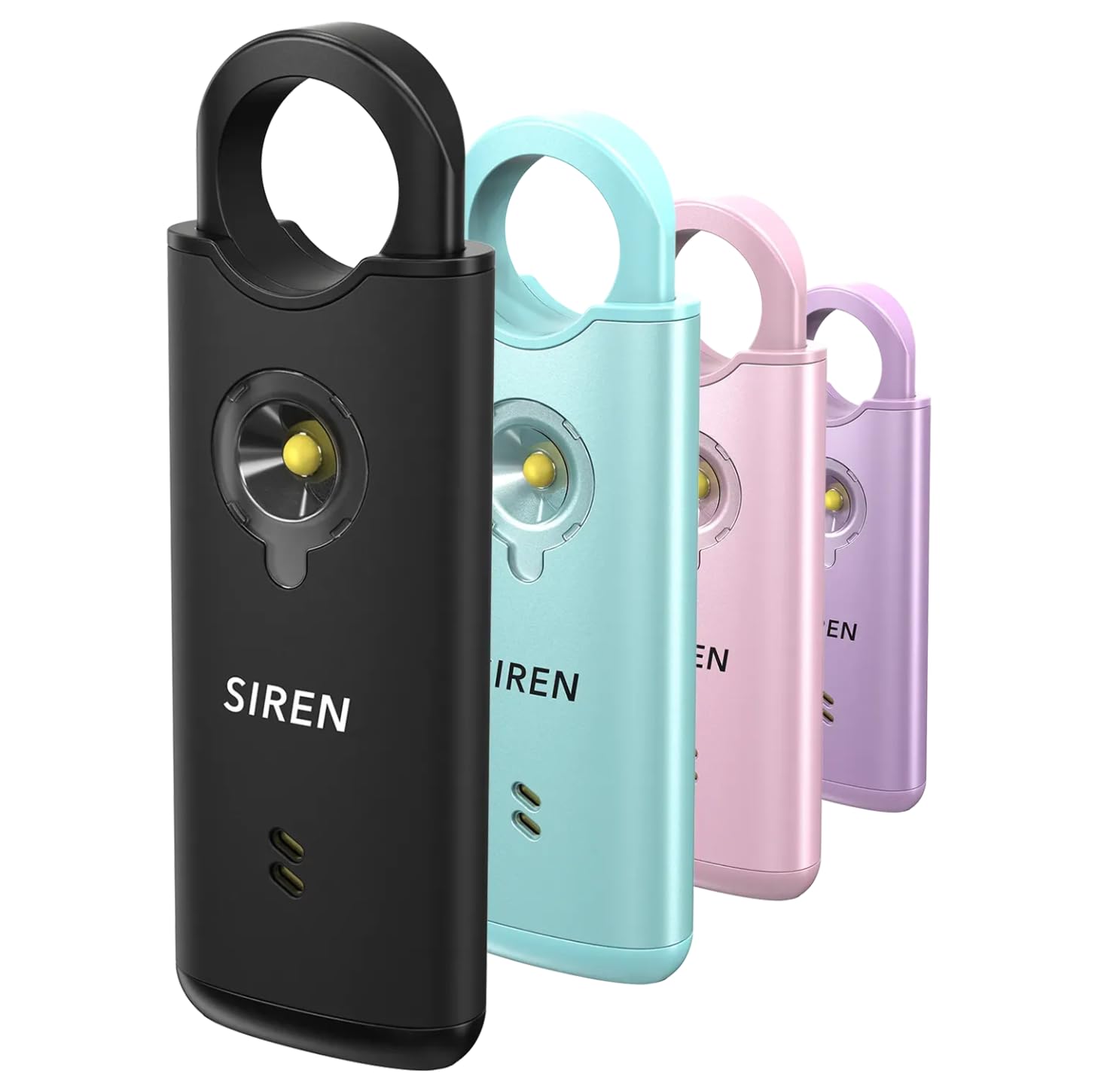 Silent Beacon Alarme de sécurité personnelle – Sirène de 135 dB avec lumière clignotante, activation de traction et de vibration, porte-clés rechargeable USB-C pour femmes, personnes âgées, étudiants