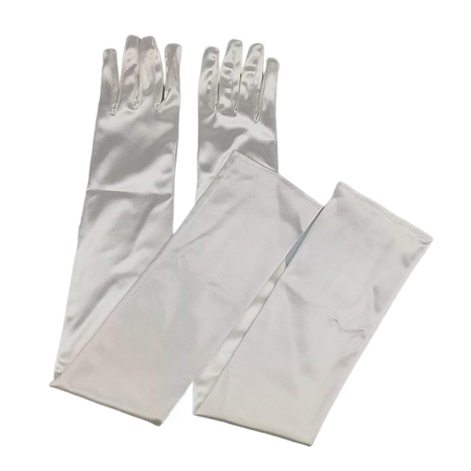 2 paia di guanti raso allungati da donna, for matrimonio, sera, etichetta, lunghi, accessori for abbigliamento