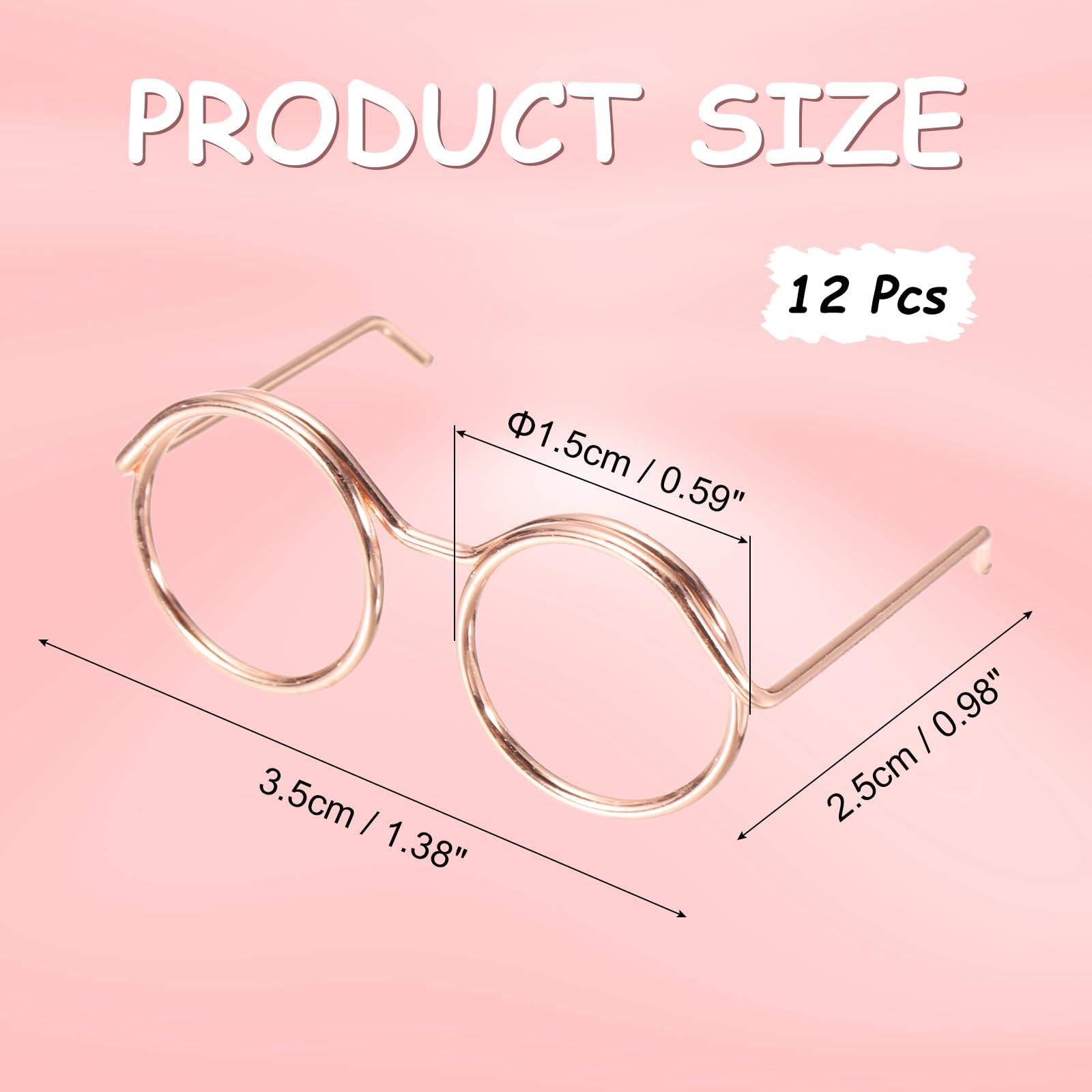 PATIKIL 1.38" Mini Doll Eyeglasses - Image 2