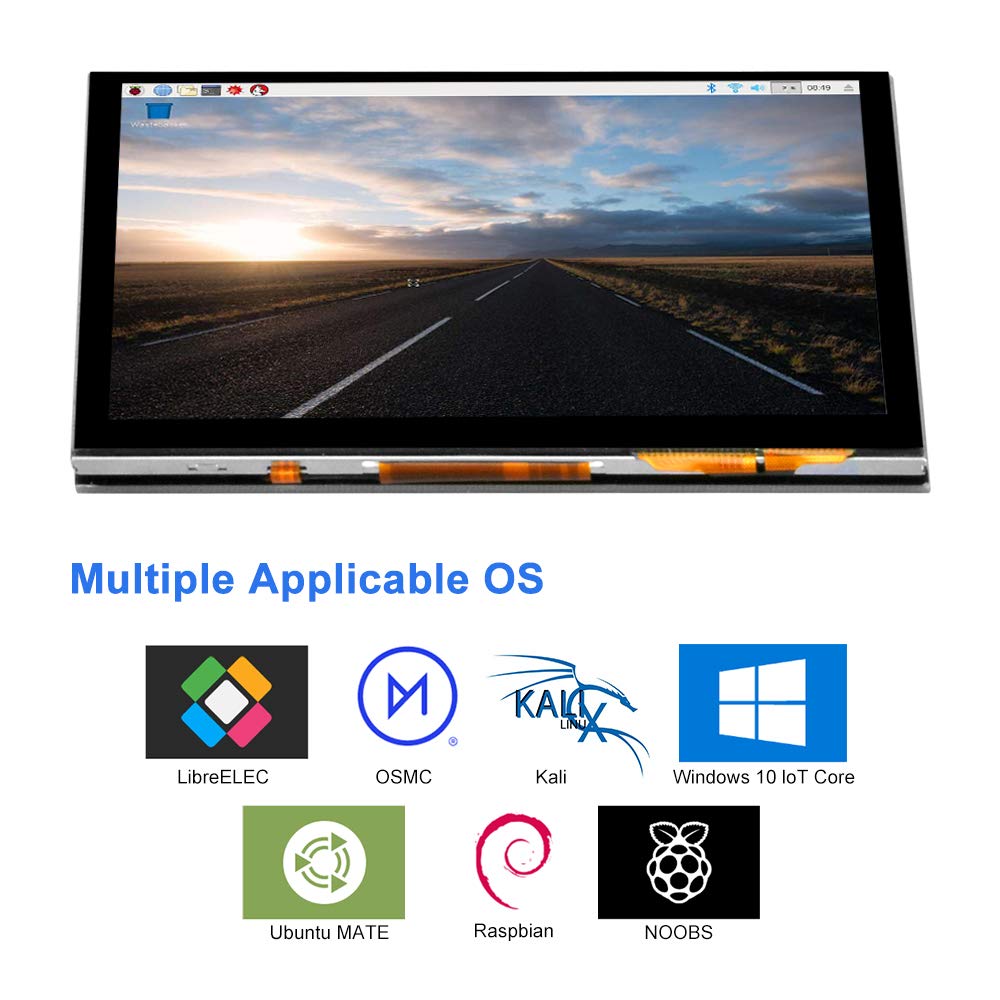 Display Touch DSI 7 Pollici OSOYOO Per Raspberry Pi 5/4/3 - IPS 800x480 Plug-and-Play
