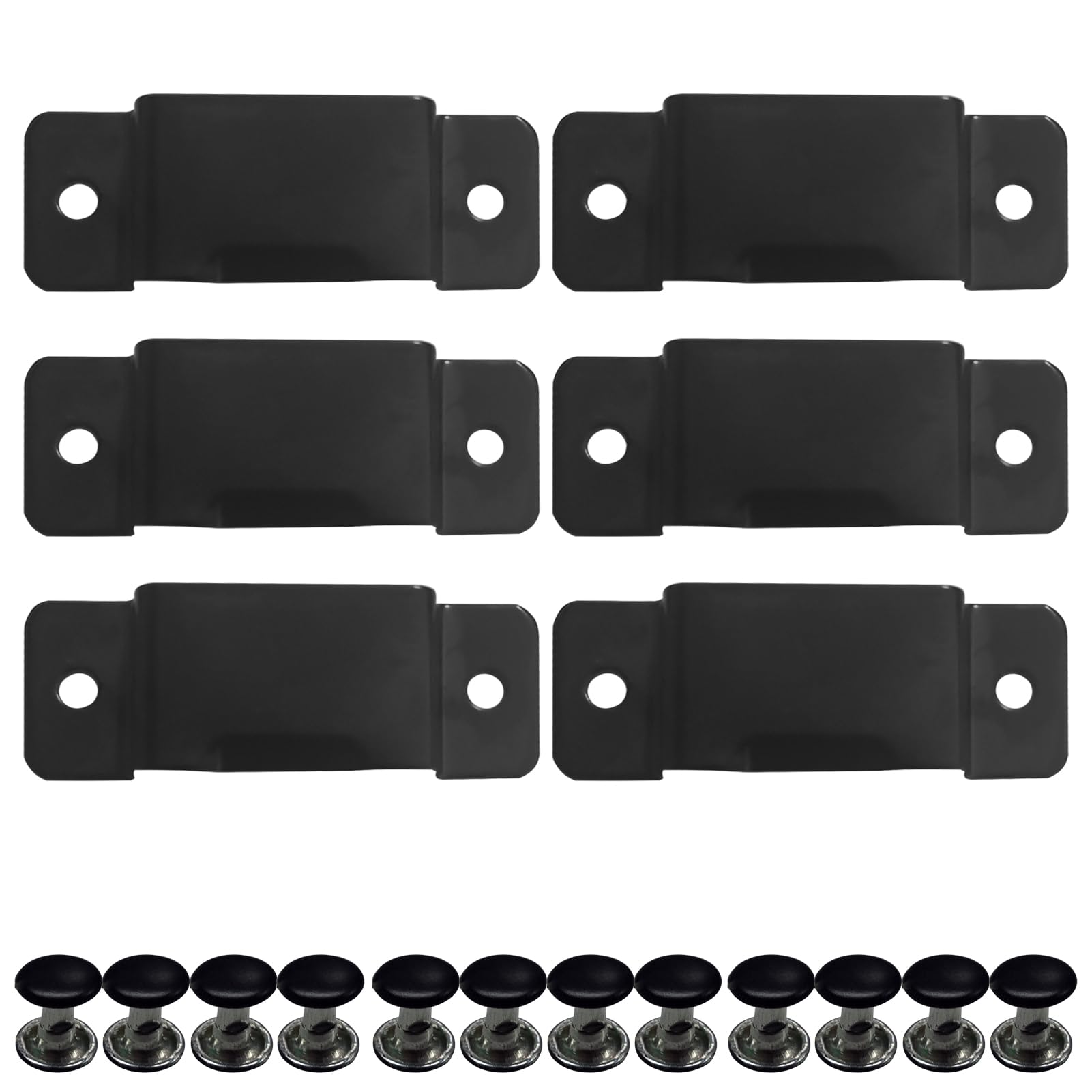 6 Pcs Tape Measure Holder Clips,with 12 Pcs Double Sided Rivets Drill Holders Belt Bow Clip Tool Holder for Measuring Tape Cordless Drills Shed Van and Workshop(COLOR:Black)