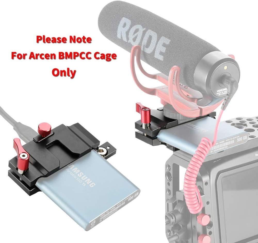 Arcen SSD Mount Bracket SSD Holder for Samsung T5 SSD, Compatible with Arcen Cage for BMPCC 4K & 6K