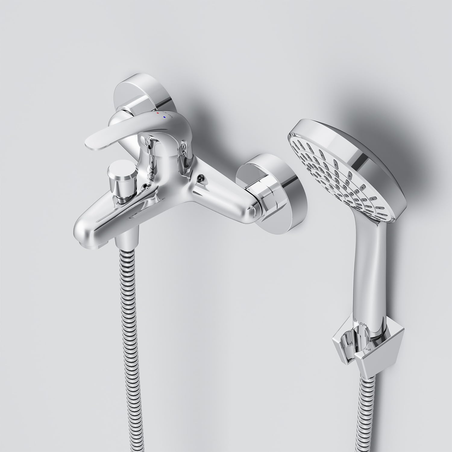 AM.PM Play Wannenarmatur mit Handbrause und Halter, Mischbatterie Badewanne Wasserhahn Bad, Chrom F8315000