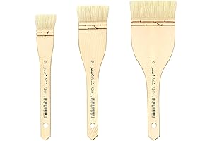 Premium Goat Hair Hake Brush Set for Watercolor, Acrylic, and Oil Painting