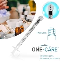 Vista 2 de ONE-CARE Jeringa Luer Lock de 0.0 fl oz, estéril, espacio muerto bajo, jeringas empaquetadas en ampolla 100/bx 1cc