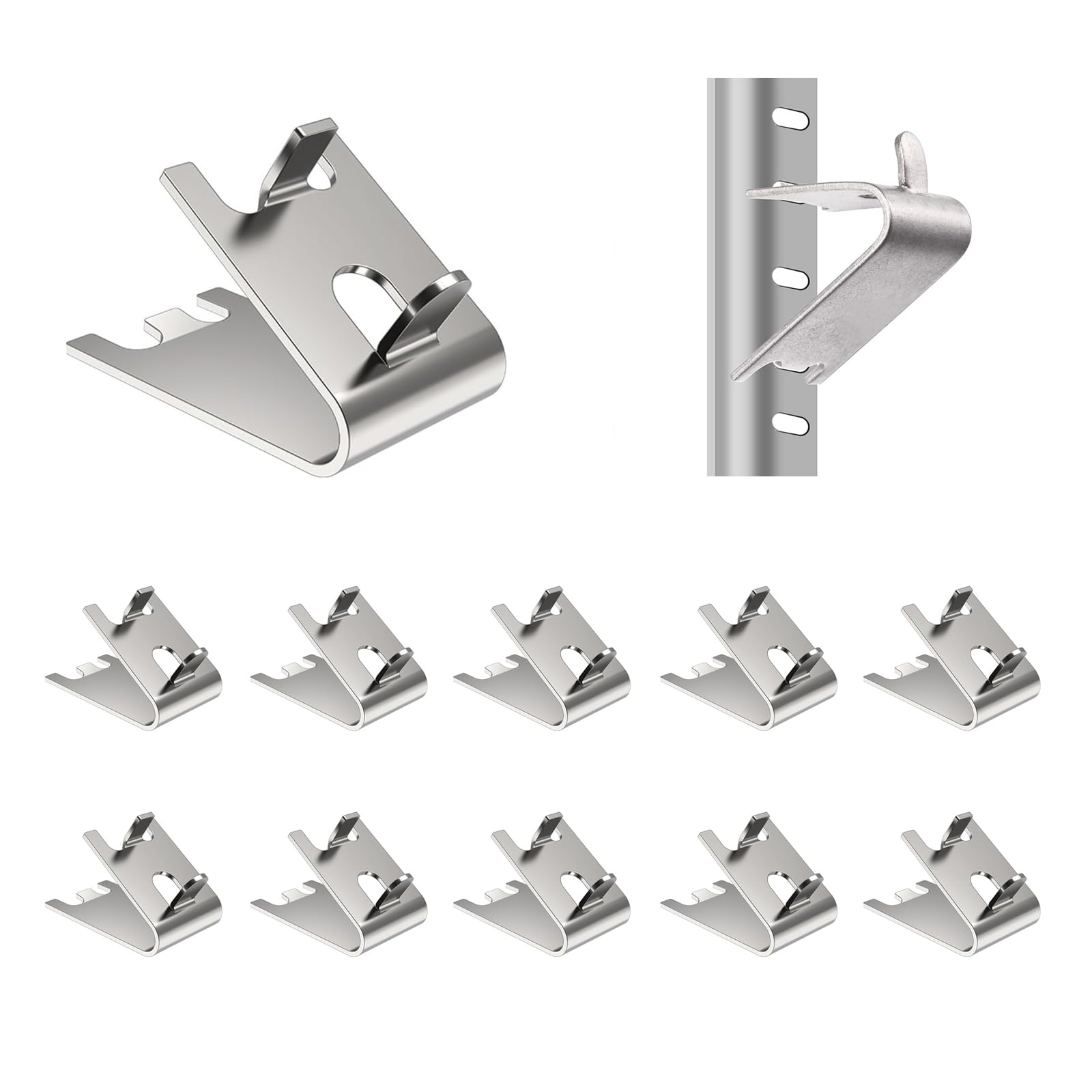 Stainless Steel Freezer Shelf Clips - 10 Pack -1