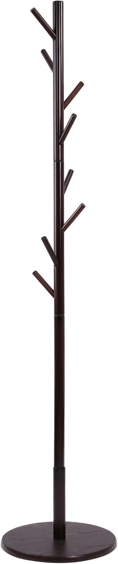 maxgoods Coat Rack Free Standing Clothes Rack DIY Heavy Duty Entryway Wooden Rack Hat Rack Corner Hall Umbrella Stand Hall Tree for Bedroom Living Room Office,Easy Assemble (Size 6)