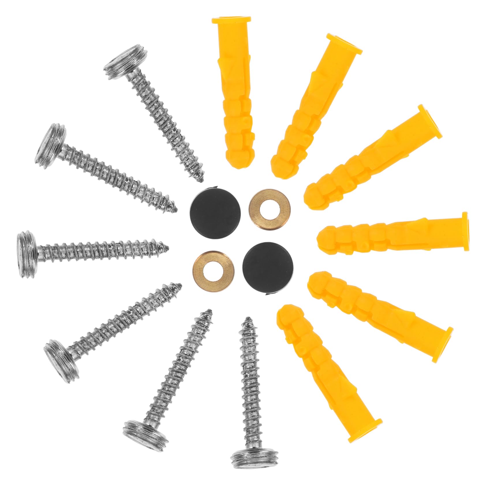 Unomor 20 Sets Mirror Screws Cap Covers Decorative Screw Caps Fasteners Nails Stainless Steel for Bathroom Mirrors Kitchen Ceiling Arts Crafts