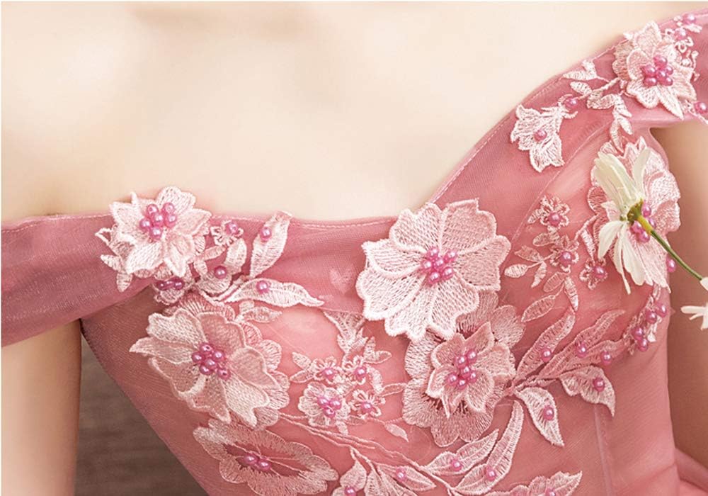 Women's Quinceanera Dresses Lace Appliques Off Shoulder Ball Gown Sweet 16 Dresses with Pearl