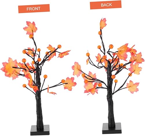 Miniatura 9 de Abaodam Lámpara de árbol de hoja de arce de calabaza, recompensa pequeño árbol de plástico