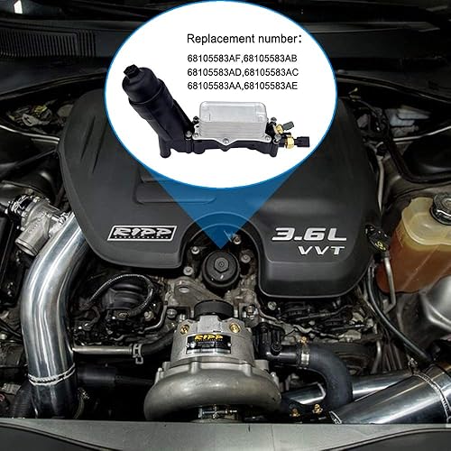 Miniatura 3 de ONER - Filtro de aceite de motor enfriador de aceite reemplaza  68105583AE 5184294AE