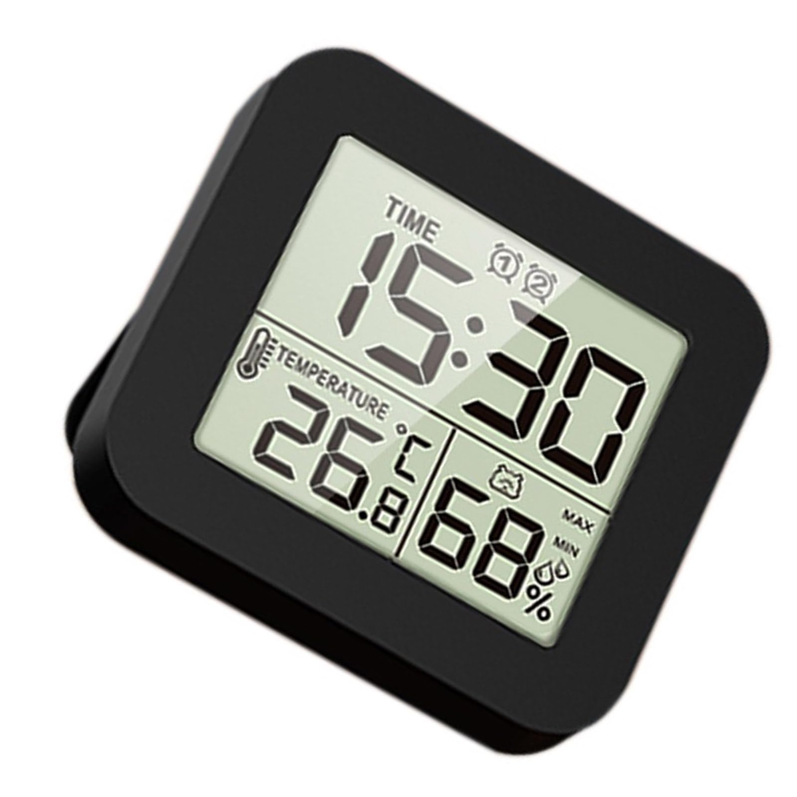 Xinsheinelry Portable Digital Alarm Clock with Temperature Humidity Reading Multifunctional Desk for Home Heavy Sleeper Alarms Humidity Display