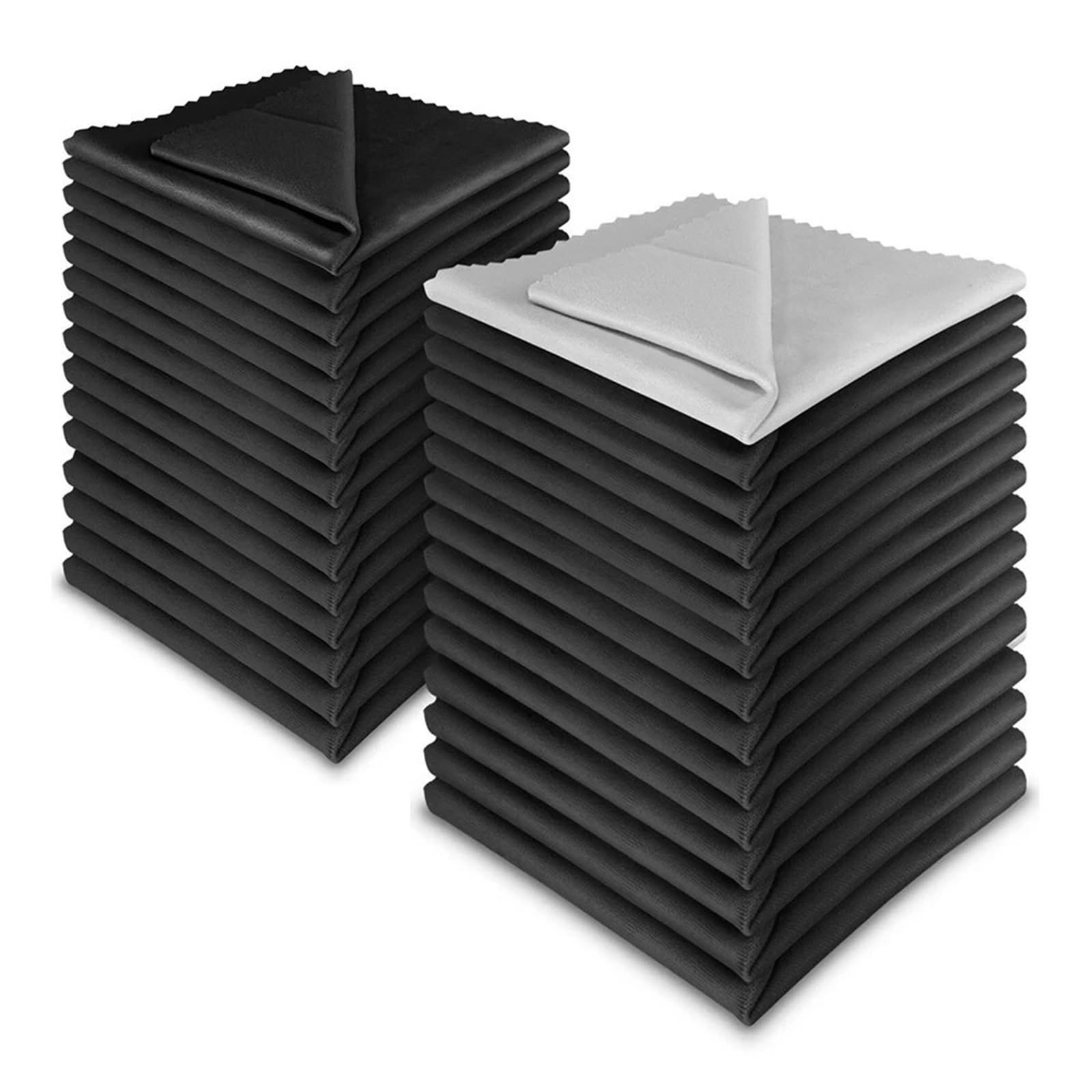 100 panni in microfibra per la pulizia degli occhiali, per la pulizia delle lenti di occhiali, TV, schermi e dispositivi elettronici, ultra morbidi e senza striature, colore nero