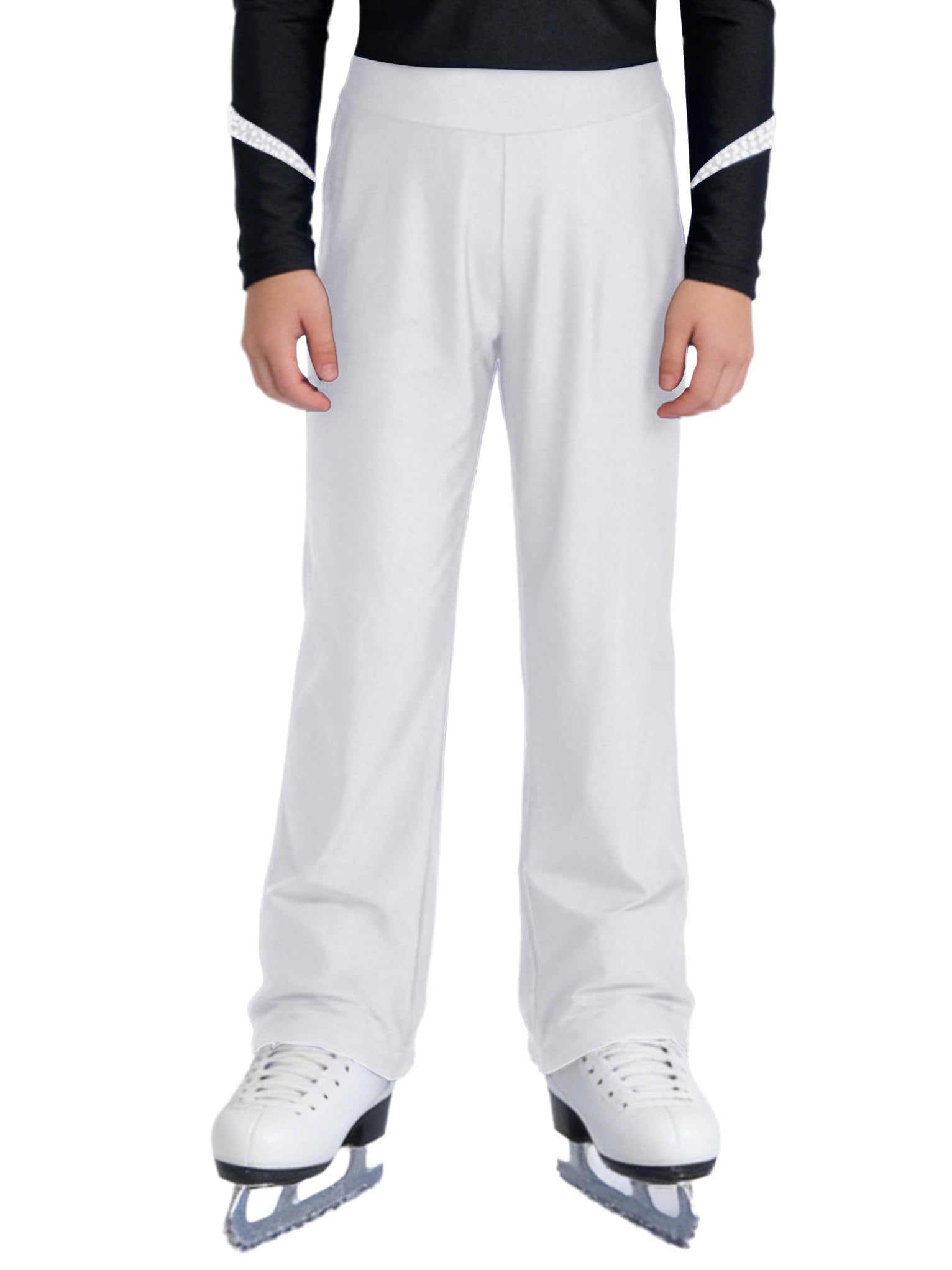 Mufeng Pantaloni Pattinaggio Ragazzo Leggings Termici da Pattinaggio su Ghiaccio Calzamaglia Termica Collant Skating Metallici Leggings per Allenamento
