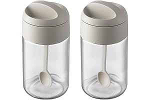 Glass Condiment Jars for Kitchen Counter, Efficient Storage for Spices, Sugar and Salt