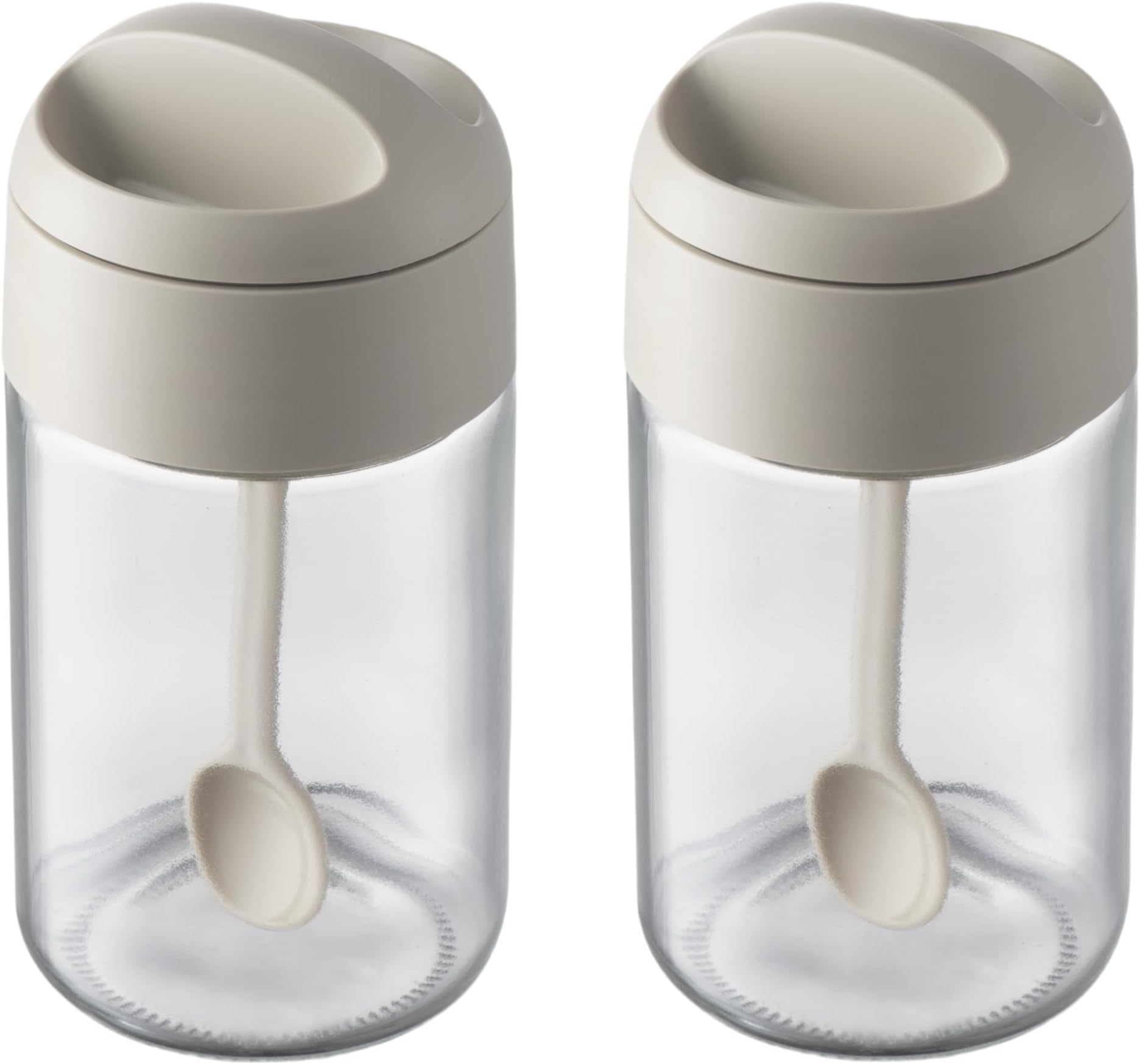 Sugar and Salt Container Set,Glass spice jars with Spoon,8.5 oz Sugar Bowl,for Kitchen Counter Keeping Sugar,Salts,Spice,Sauce
