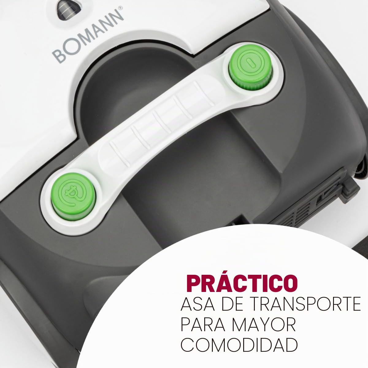 Bomann BS9019CB - Aspirador con Bolsa - 700 W - Tubo telescópico de Acero Inoxidable - Microfiltro - Blanco/Gris