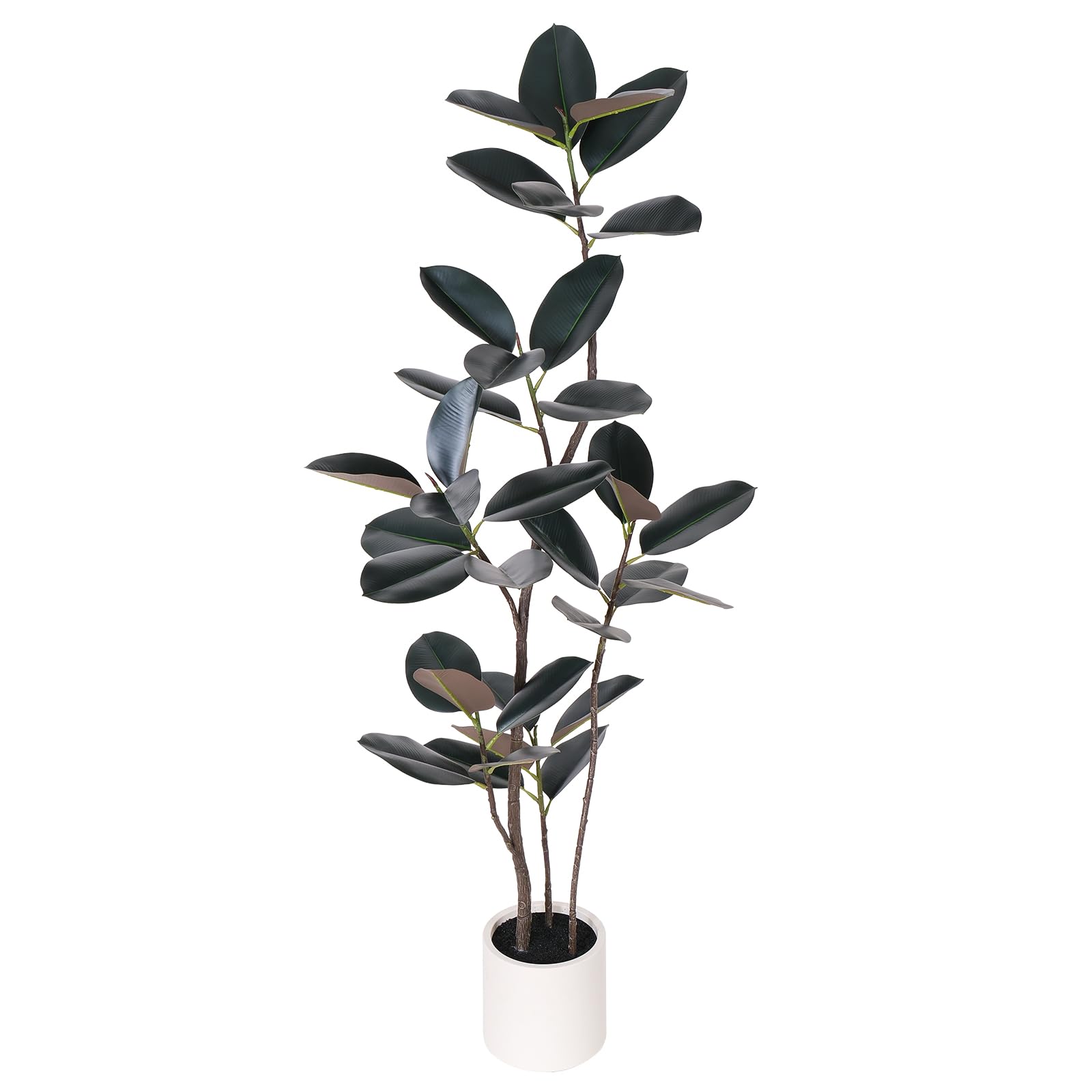 Artificial Rubber Tree - 6 FT Tall Fake Tree with Pot - Large Artificial Plants Indoor, Lifelike Branches & Foliage - Faux Plants Indoor for Home Office Living Room Floor Patio Greening
