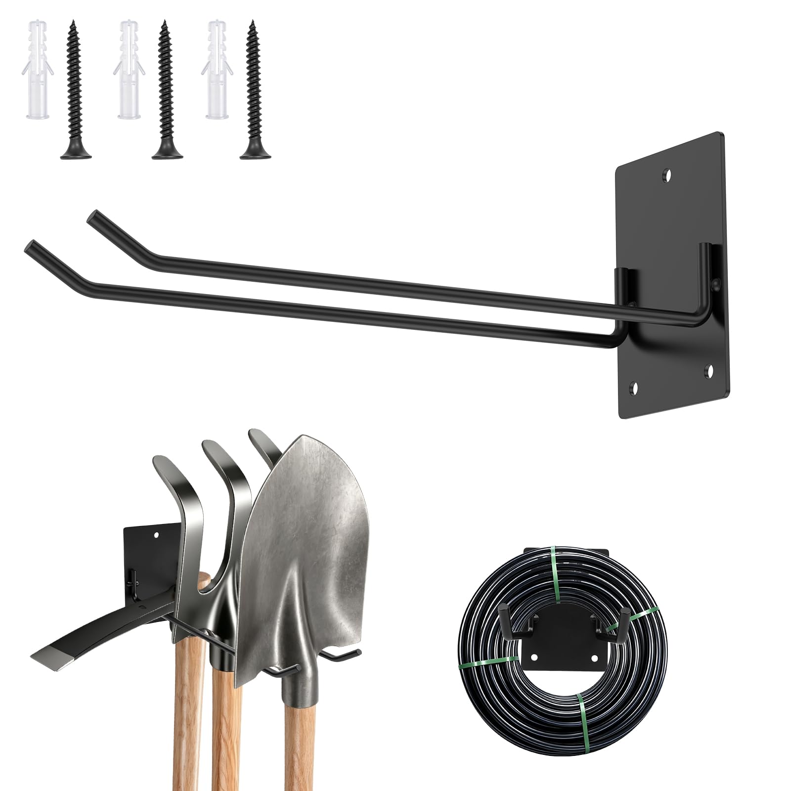 PATNFR Heavy Duty Garage Hooks Wall Mount Storage Hook Garage Organizer Multipurpose for Ladders Garden Tools Hoses