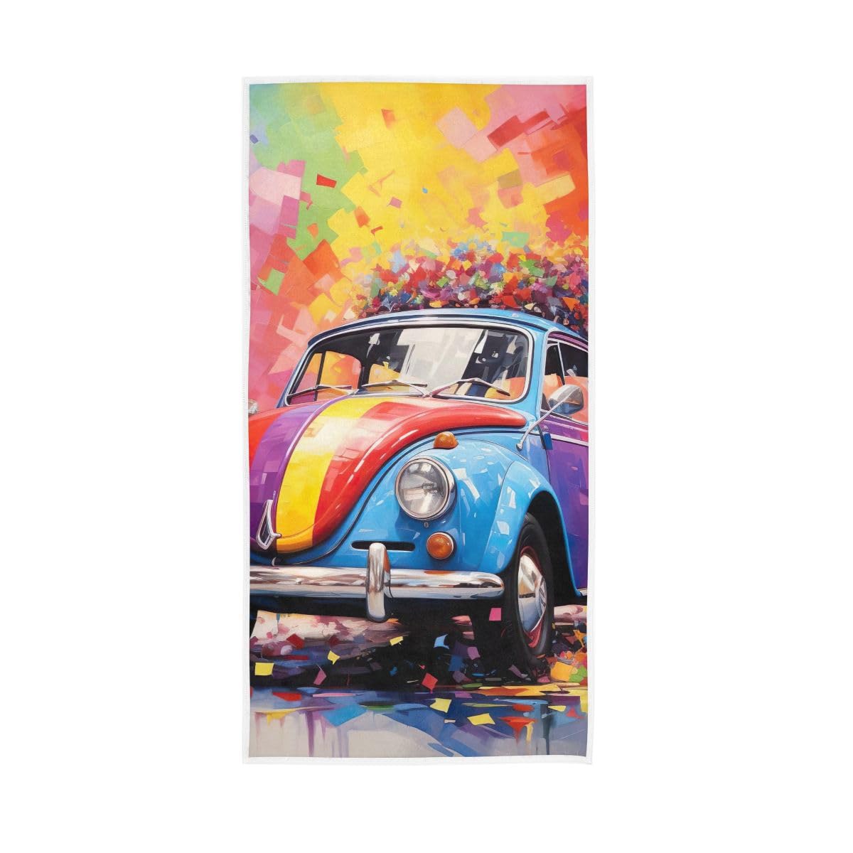 HUYGD Colorful Car Drawing Hand Towels for Bathroom, Hand Towel for Bathroom, Shower, Hotel, Spa 15 x 30 Inches