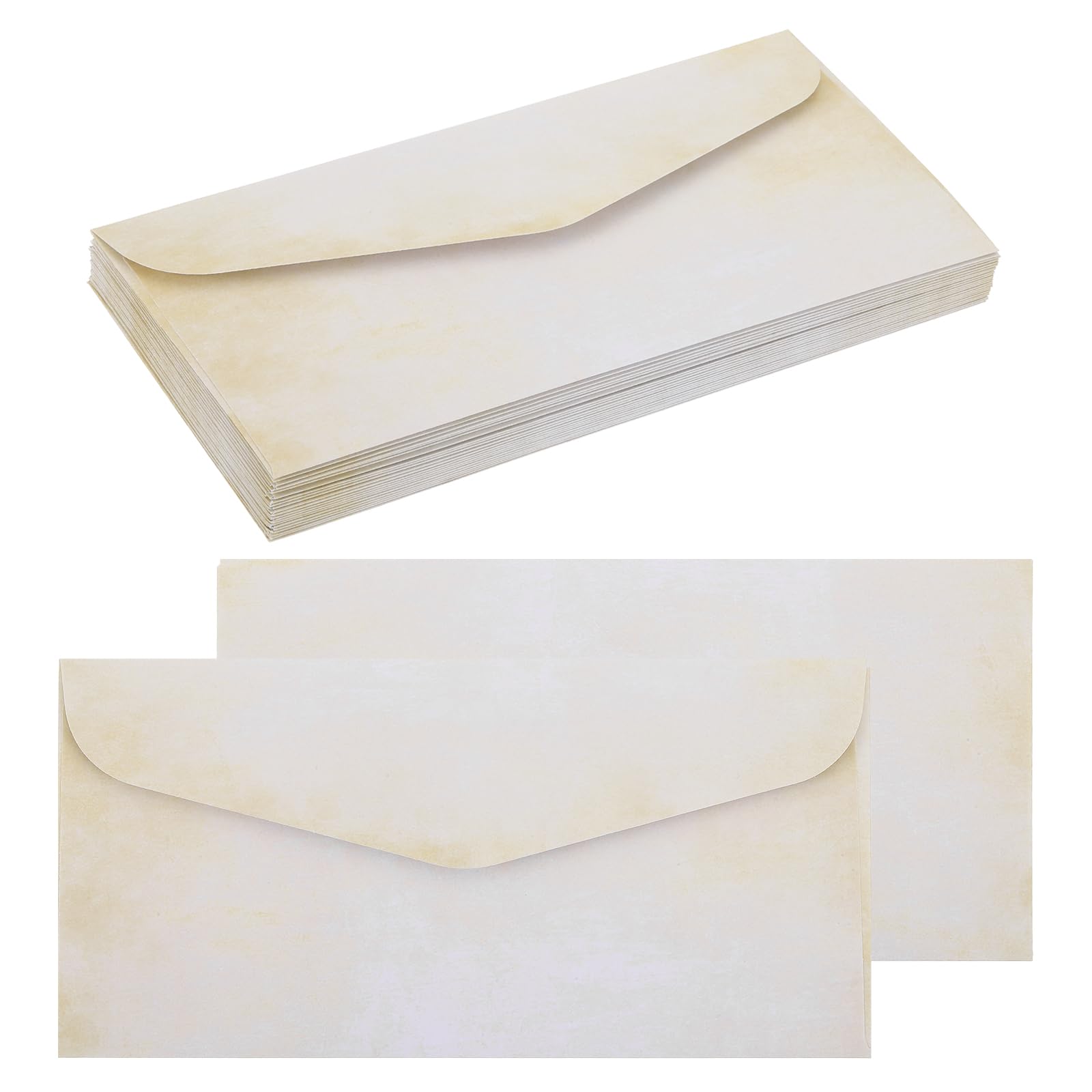 sourcing map 24pcs Envelopes Vintage Stationery Paper Textured White 9"x4"