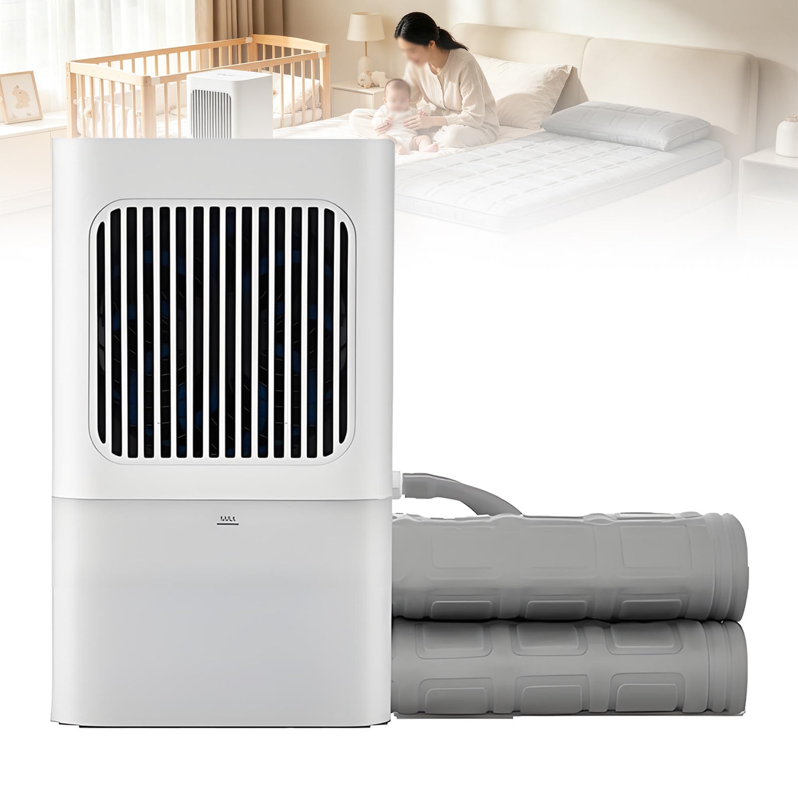 DzkZen Cooling Mattress Topper, Electric Water Cooling System with 3 Adjustable Levels, 2L Water Tank, Ideal for Hot Sleepers and Night Sweats 160cm*70cm