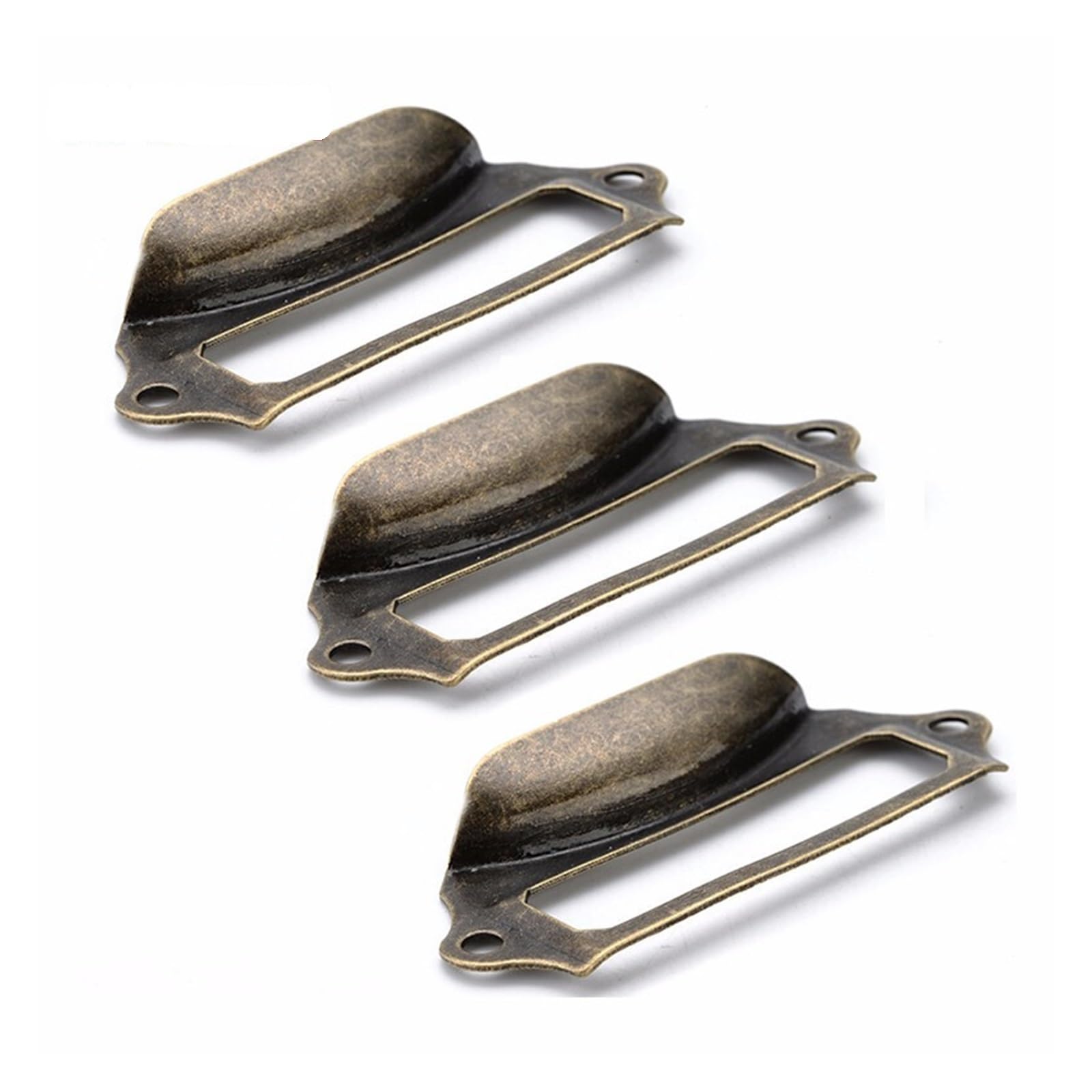 Cidegoo Antique Brass Metal Label Pull Frame Handle for Cabinet Drawer Box File Name Card Holder 50/100Pcs
