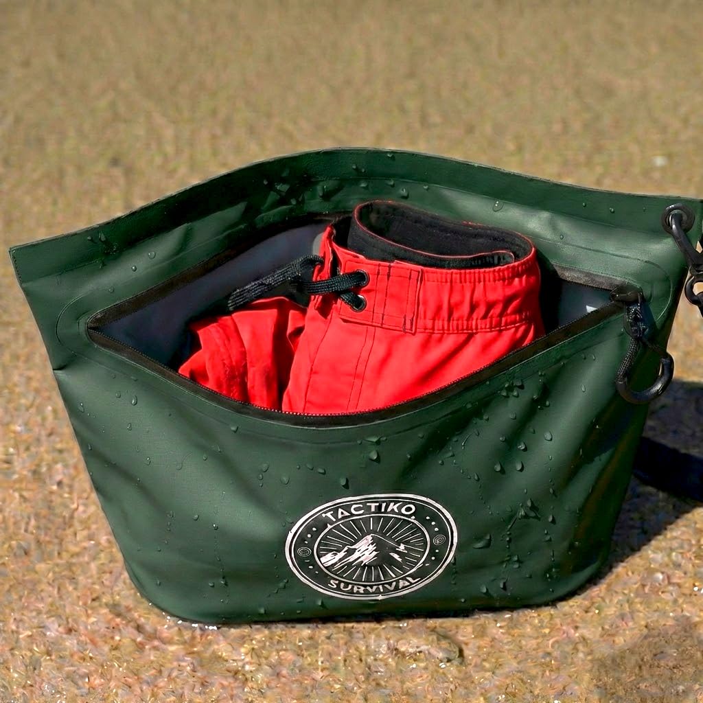 Tactiko - Bolsa resistente con cremallera resistente al agua de 2 litros - Organizador para bolsas secas, bolsas de viaje