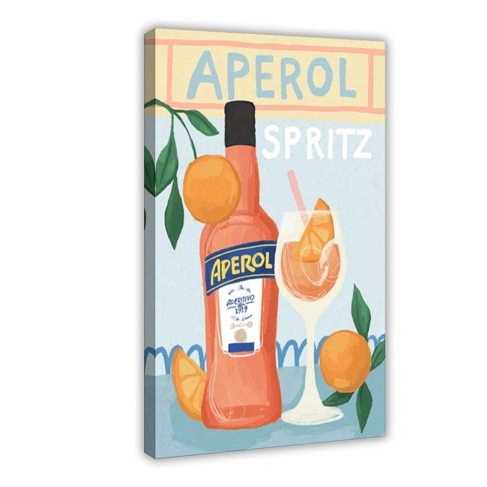 Aperol Spritz Poster Aperol Art Poster Canvas Poster Frame-style 12x18inch(30x45cm)