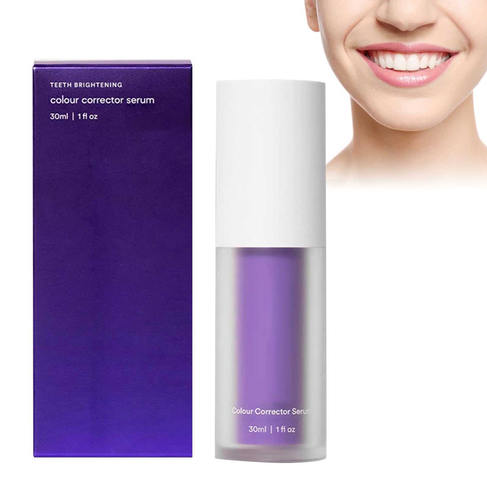 Pasta Blanqueadora Dientes 30ml, Purple Blanqueador Dental, Color Corrector Serum Dientes, Dental Pasta de Dentes Blanqueante, Remoción de Manchas Dentales, Whiten and Brighten en oferta en Amazon