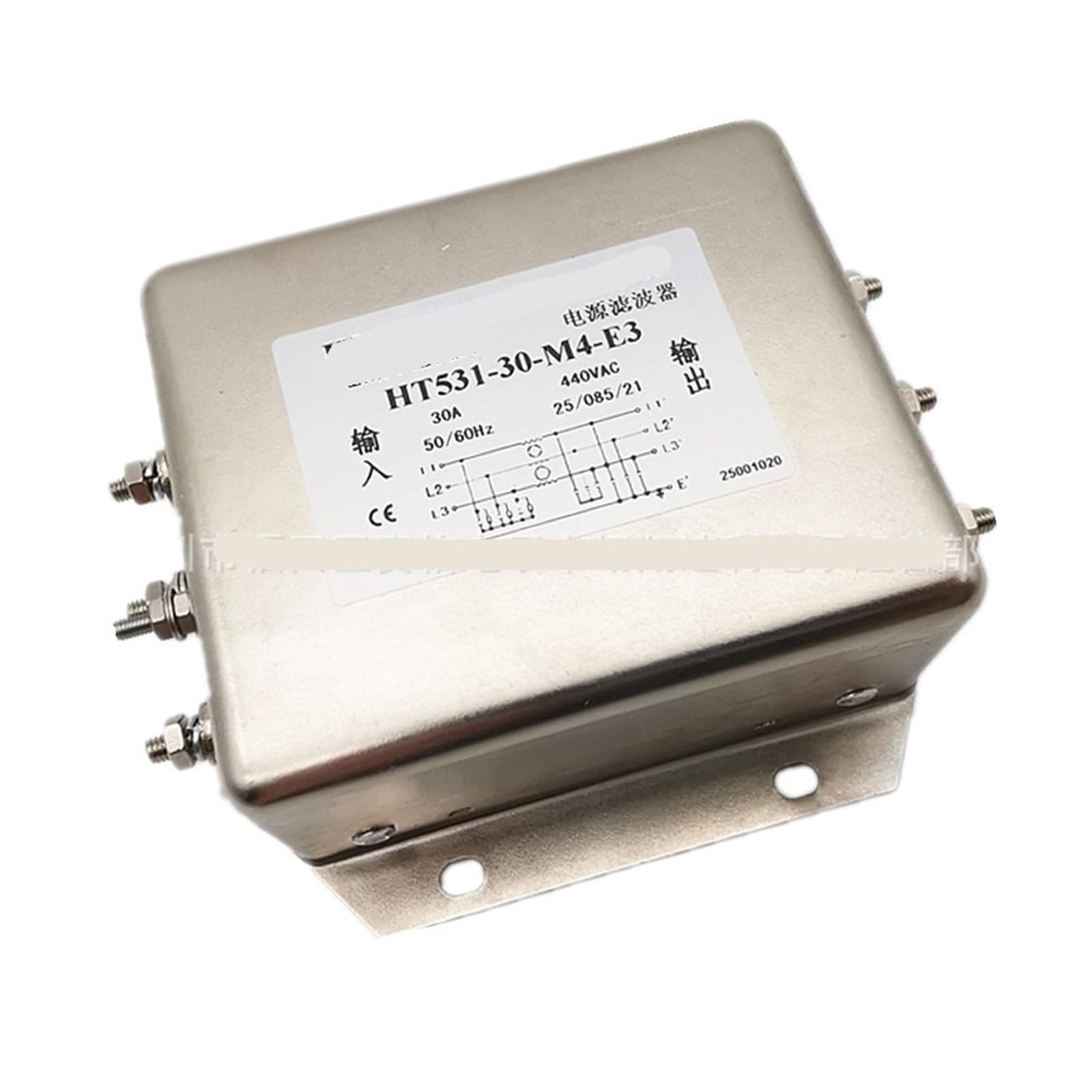 Filtro antiinterferencias trifásico HT531-30-M4-E3 para cuadros eléctricos de 380V 30A