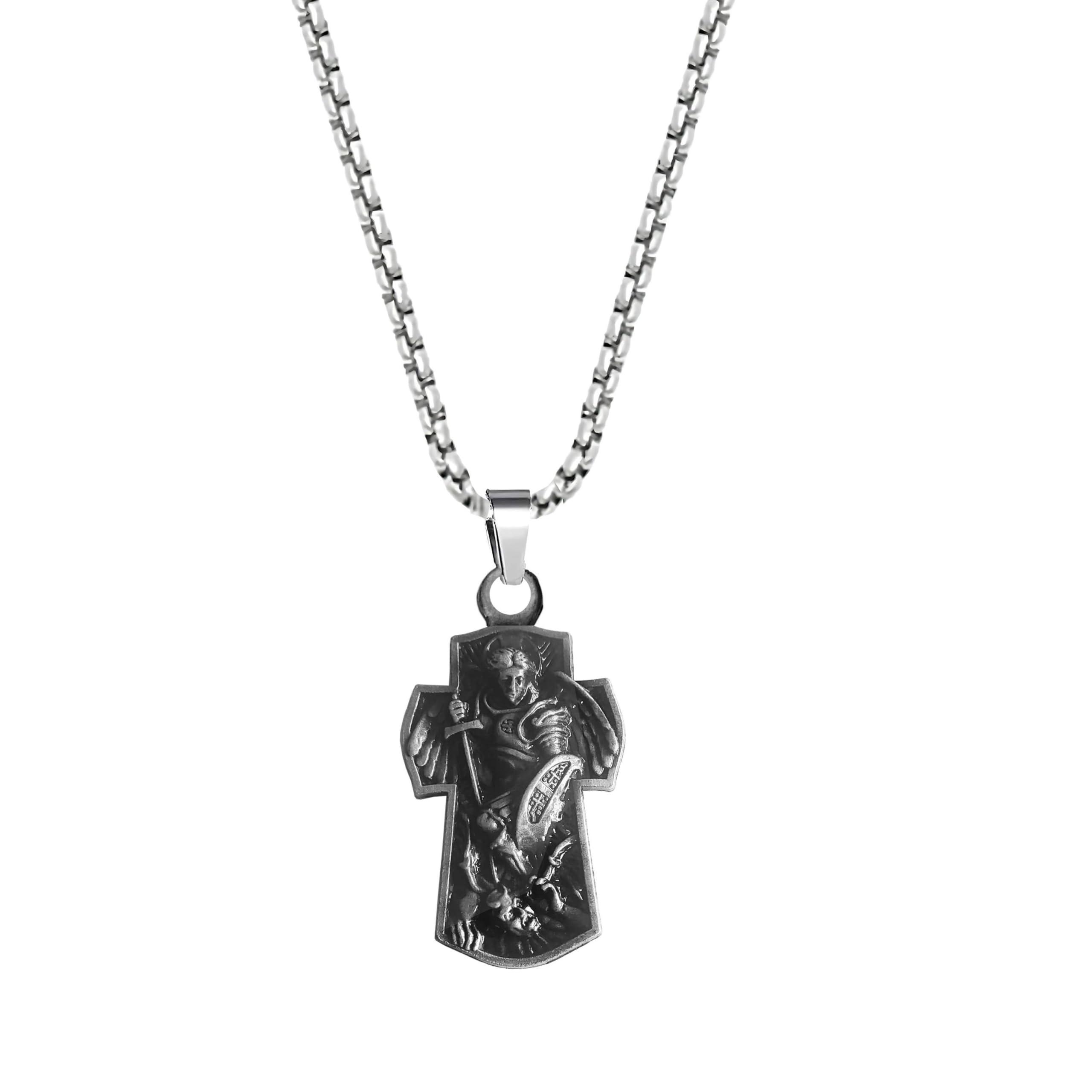 Saint Michael Archangel Cross Locket | Christian Catholic Religious Necklace | Protection & Faith Gift Copper-image-39