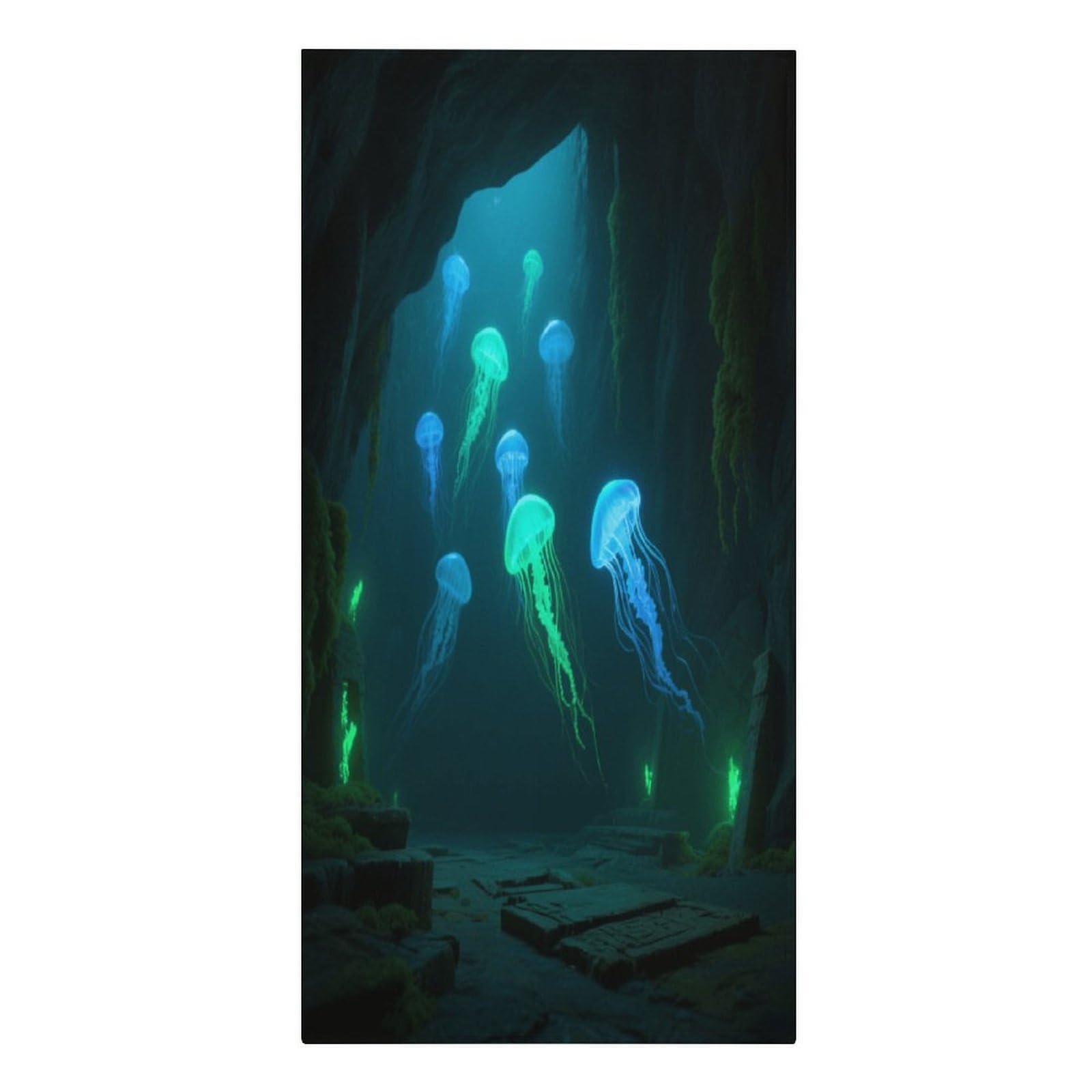 Fekiloot Men's Style Jellyfish Deep Sea Cave Large Beach Towel, Travel Towel For Adults Wo, Pool Towels For Beach, Camping, Swim Pool, Gym, Sports& Yoga 61.4"X30.3"