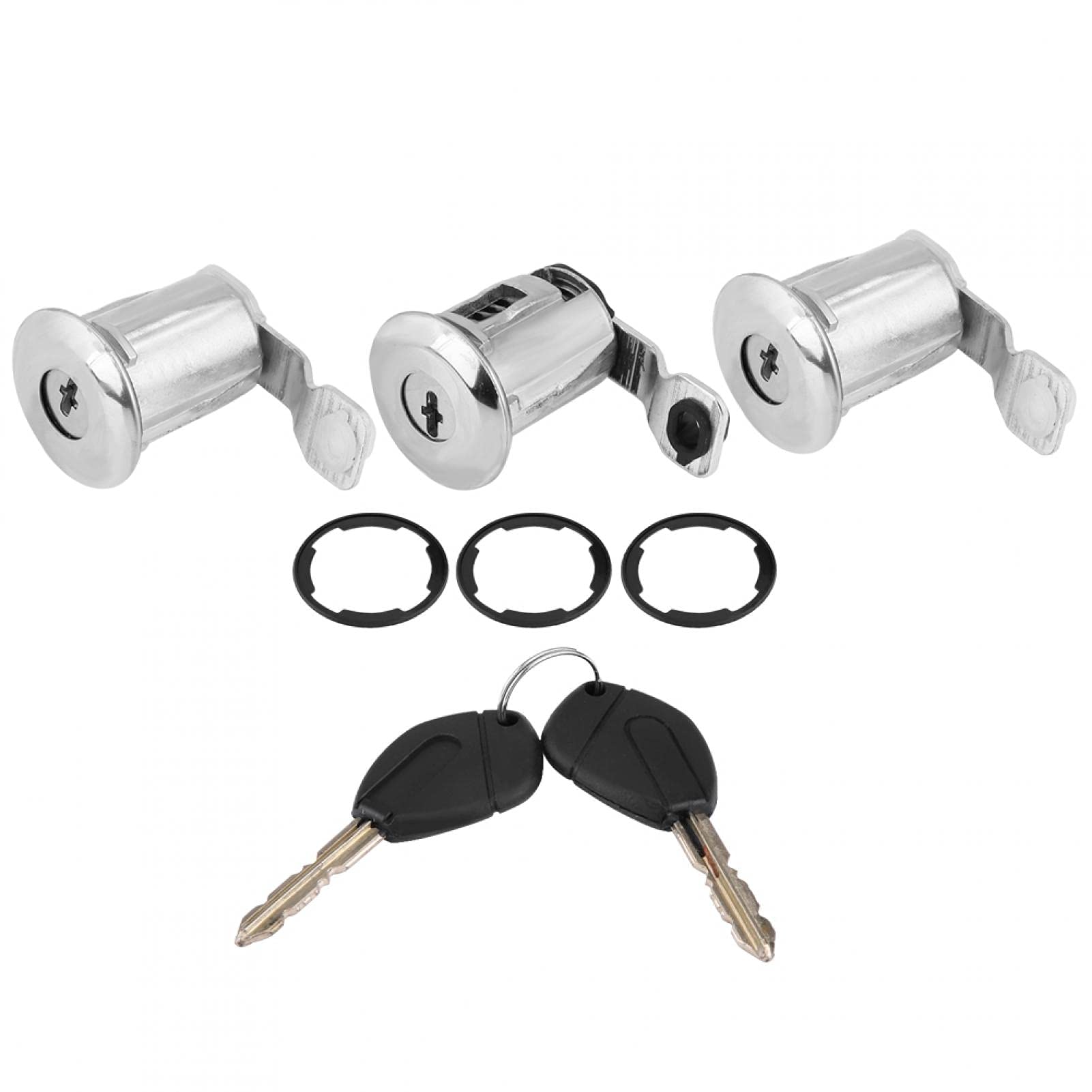 Set Serrature Portiera Auto 252522 Con Chiavi - Ricambio Per Partner, Bipper, Berlingo (1996-2007) - 3 Cilindri Metallo