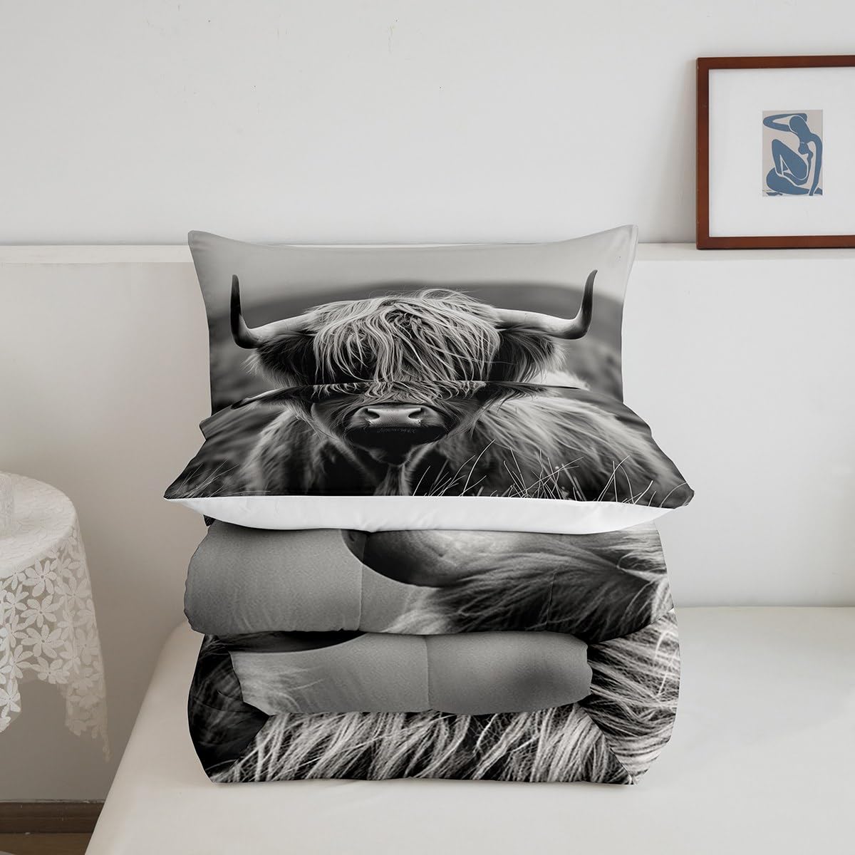 Set di biancheria da letto in 100% cotone con motivo bestiame delle