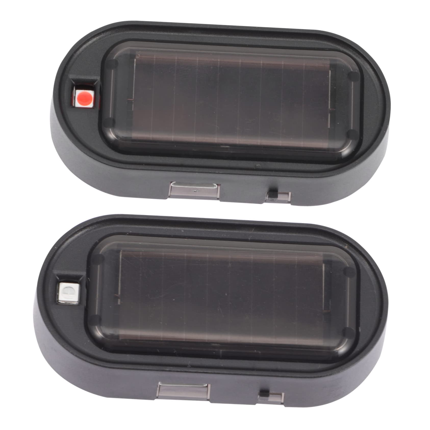 OSOLADY 2Pcs Solar Powered Car Security Light Simulation Theft Device with Sensor Colors for Vehicle Safety Energy Saving USB Rechargeable Warning Indicator
