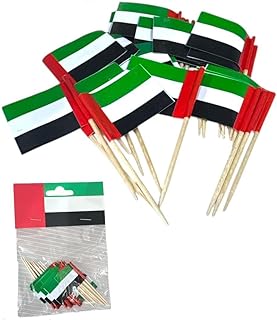 UAE Cake Flags (Pack of 25) – Mini UAE Toothpick Flags for Cupcakes
