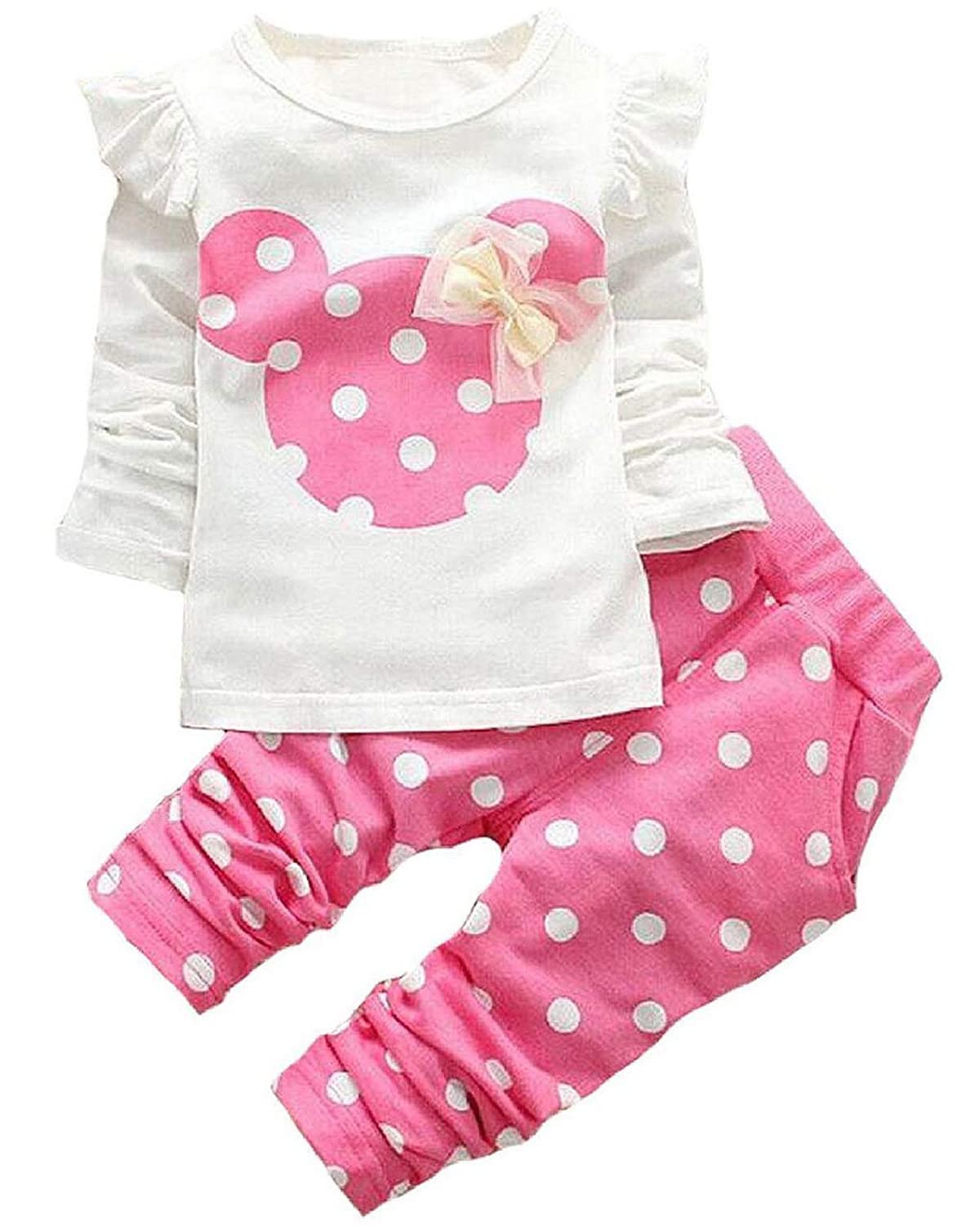 BINPAW Toddler Baby Girls Cute Tunic Tops and Leggings 2PC Clothes Outfit Set