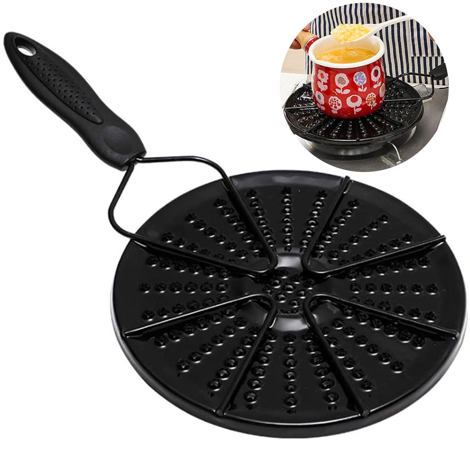 Home Smart Double Sided Anti Slip Simmer Plates Flame Guard Cast Iron Heat Diffuser Energy Save Plate for Electric and Gas Stoves