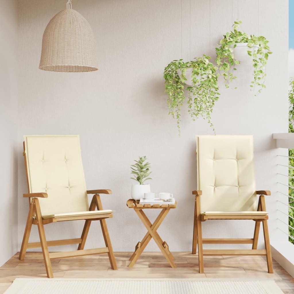 vidaXL Sedie da Giardino Reclinabili con Cuscini 2 pz in Legno di Teak, Sedia da Giardino, Sedia da Esterno, Salotto da Esterno, Salotto da Giardino