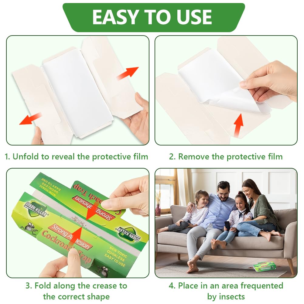 Trappole Scarafaggi, 10 Pezzi Trappola Ragni per Disinfestazione Casa Anti Blatte, Appiccicosa Cattura Ragni per Cucina, Bagno, Camera da Letto, Ufficio